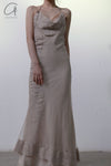 marc le bihan two-piece embellished maxi dress 21221 BEIGE